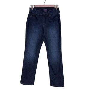 NYDJ Straight Denim Blue Jeans Lift Tuck Technology Straight Women's 0 Petite